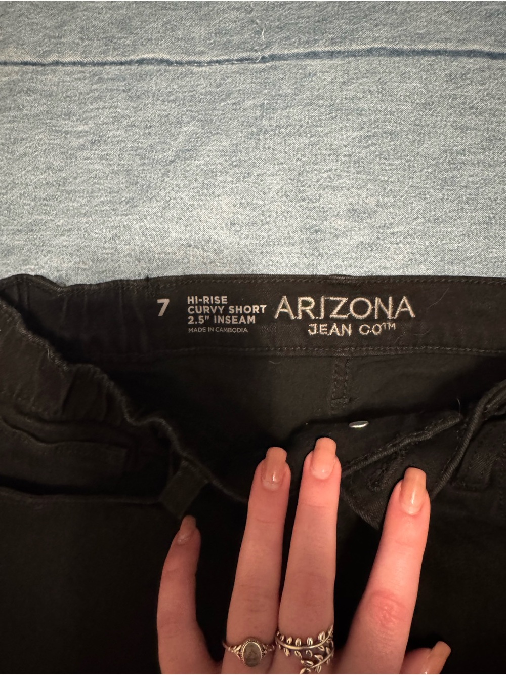 Arizona Jean Company Black High-Waist Denim Shorts